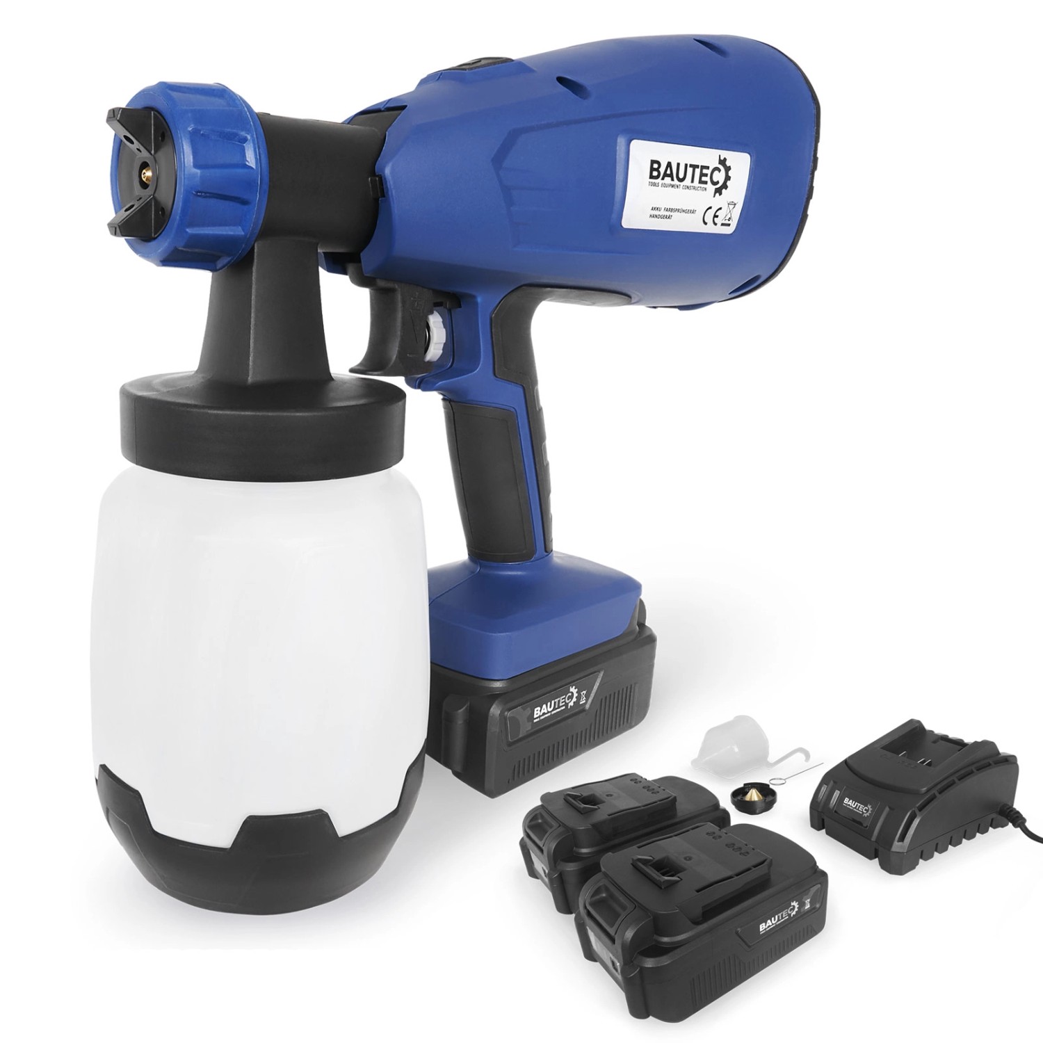 BAUTEC Akku-Farbsprühgerät inkl. 2 Akkus 1000ml 3 Sprühbilder für Farben La günstig online kaufen