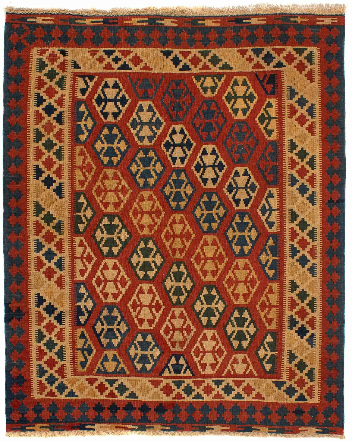 morgenland Wollteppich »Kelim - Oriental - 181 x 155 cm - dunkelrot«, recht günstig online kaufen