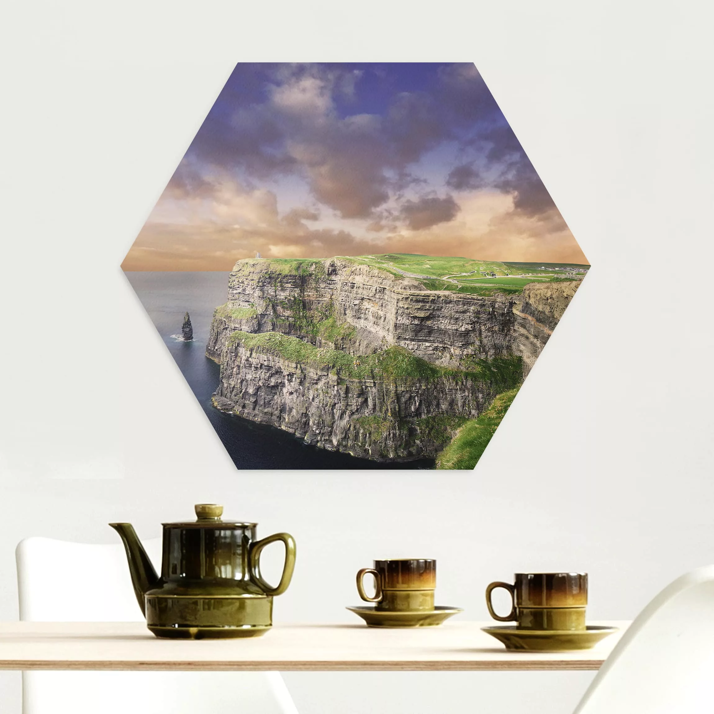 Hexagon-Alu-Dibond Bild Natur & Landschaft Cliffs Of Moher günstig online kaufen