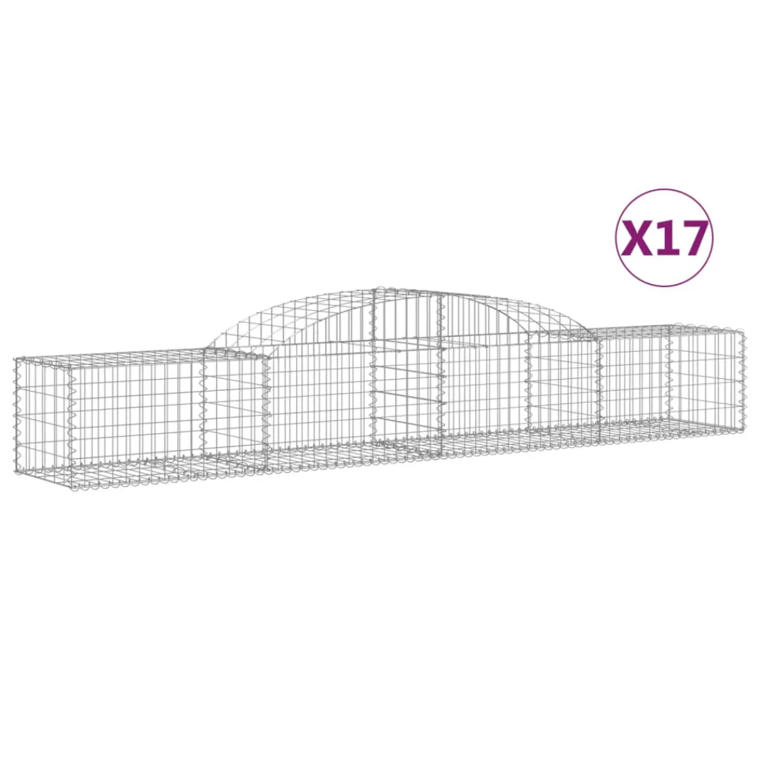 Vidaxl Gabionen Mit Hochbogen 17 Stk. 300x50x40/60 Cm Verzinktes Eisen günstig online kaufen