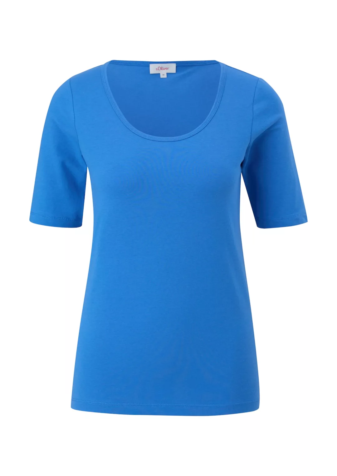 s.Oliver T-Shirt s.Oliver Jersey-Shirt mit U-Ausschnitt in Blau (1-tlg) Nic günstig online kaufen