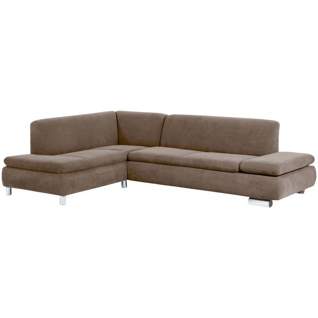 58 aufm Kessel Sofa mit Ottomane links Kaye Bezug Veloursstoff Metallfuß ve günstig online kaufen