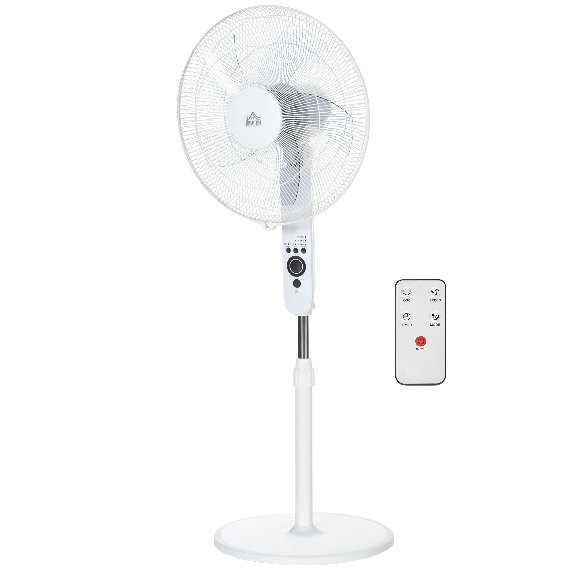 HOMCOM Standventilator Ø 44cm 45W Fernbedienung Timer 3 Modi 3 Geschwindigk günstig online kaufen