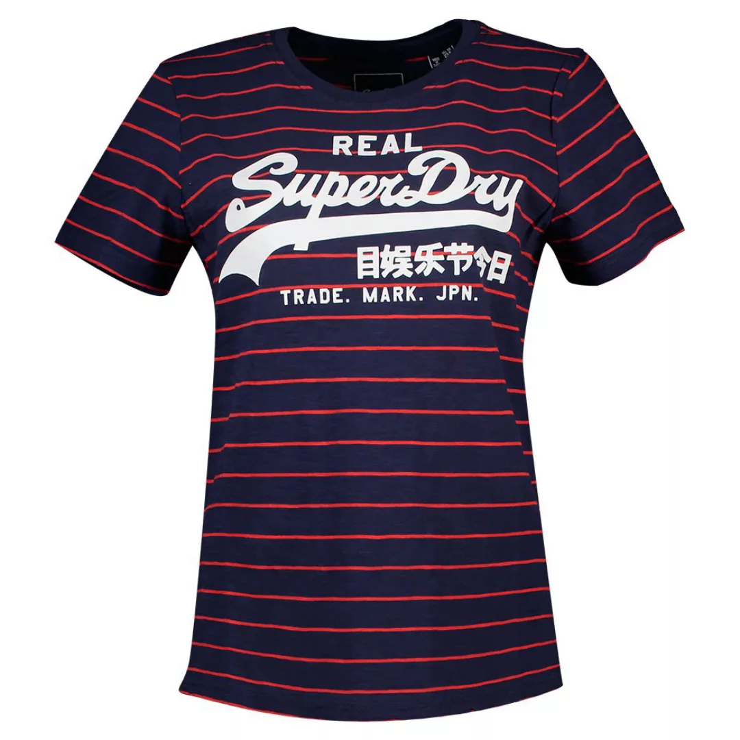 Superdry Vintage Logo Stripe Kurzarm T-shirt M Atlantic Navy Slub Stripe günstig online kaufen