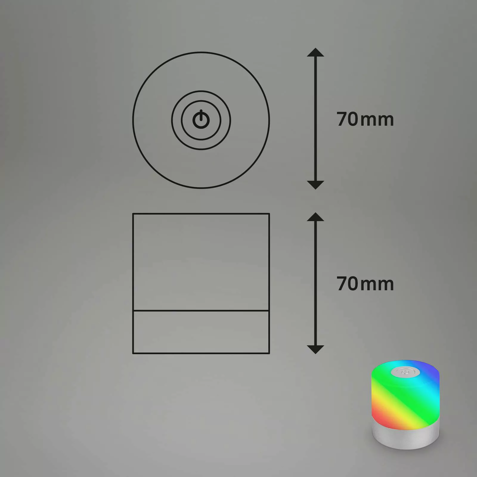 Brilo Akku-Tischleuchte Smal Chrom-Matt 1,5W mit RGB günstig online kaufen