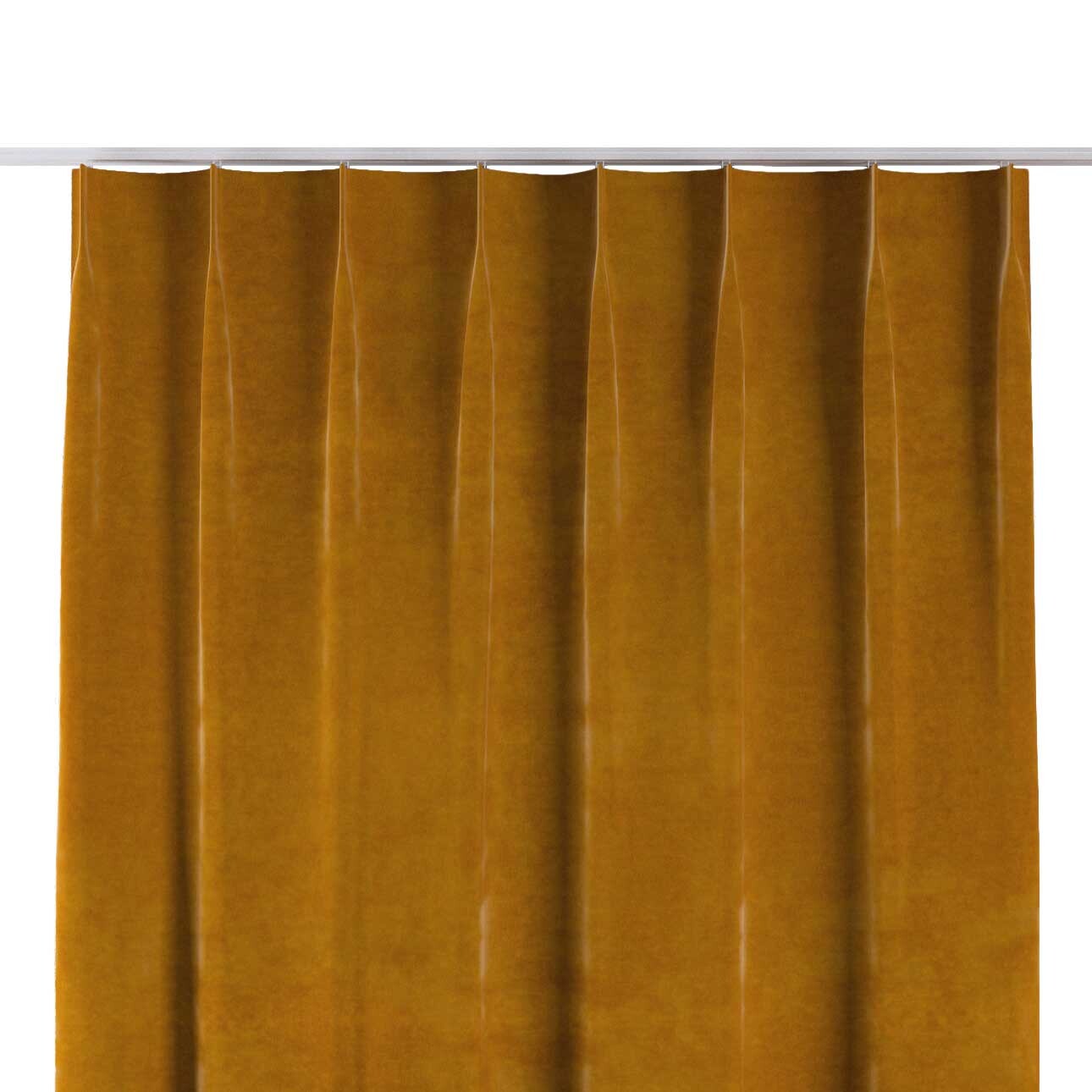 Vorhang mit flämischen 1-er Falten, honiggelb, Velvet (704-23) günstig online kaufen