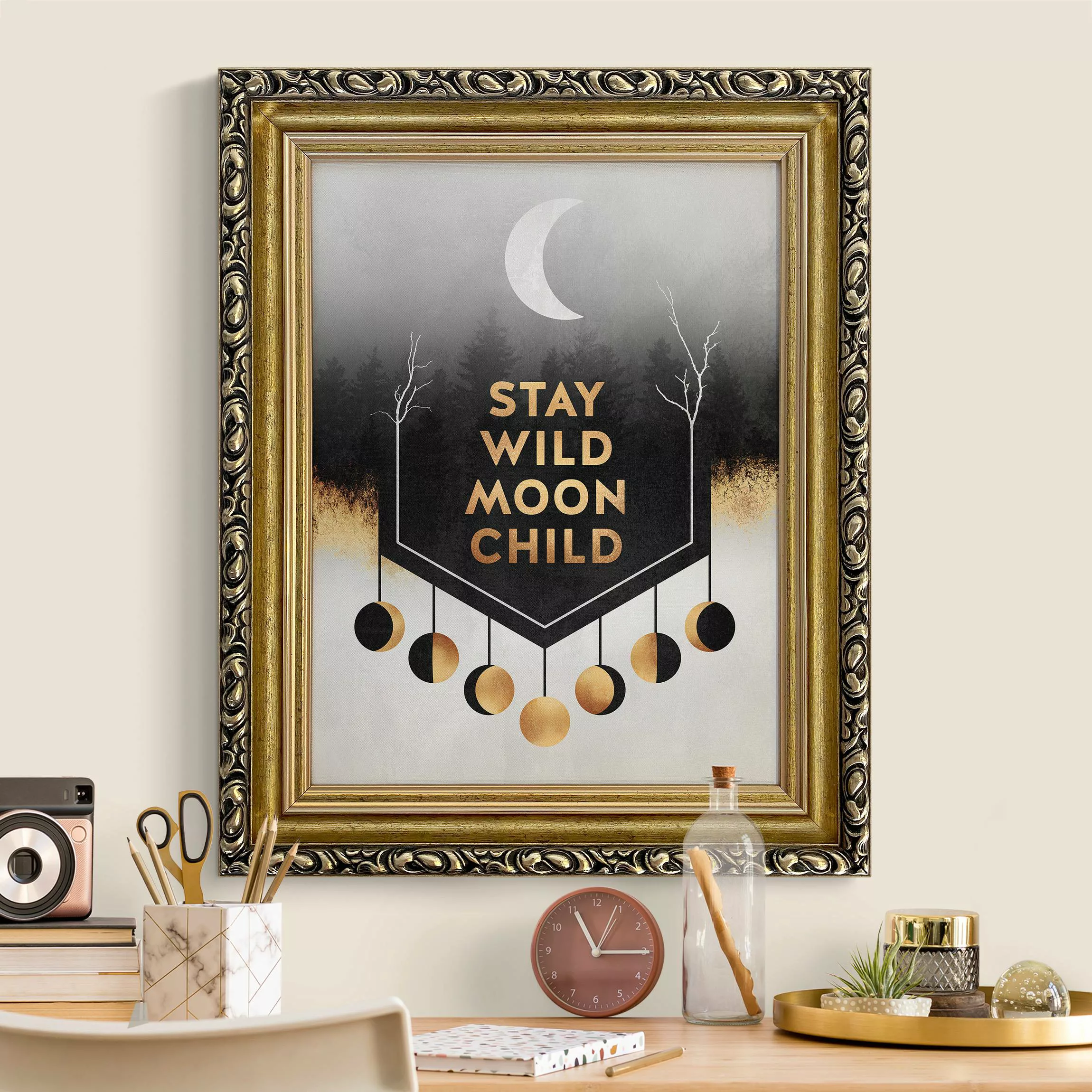 Gerahmtes Leinwandbild Stay Wild Moon Child günstig online kaufen