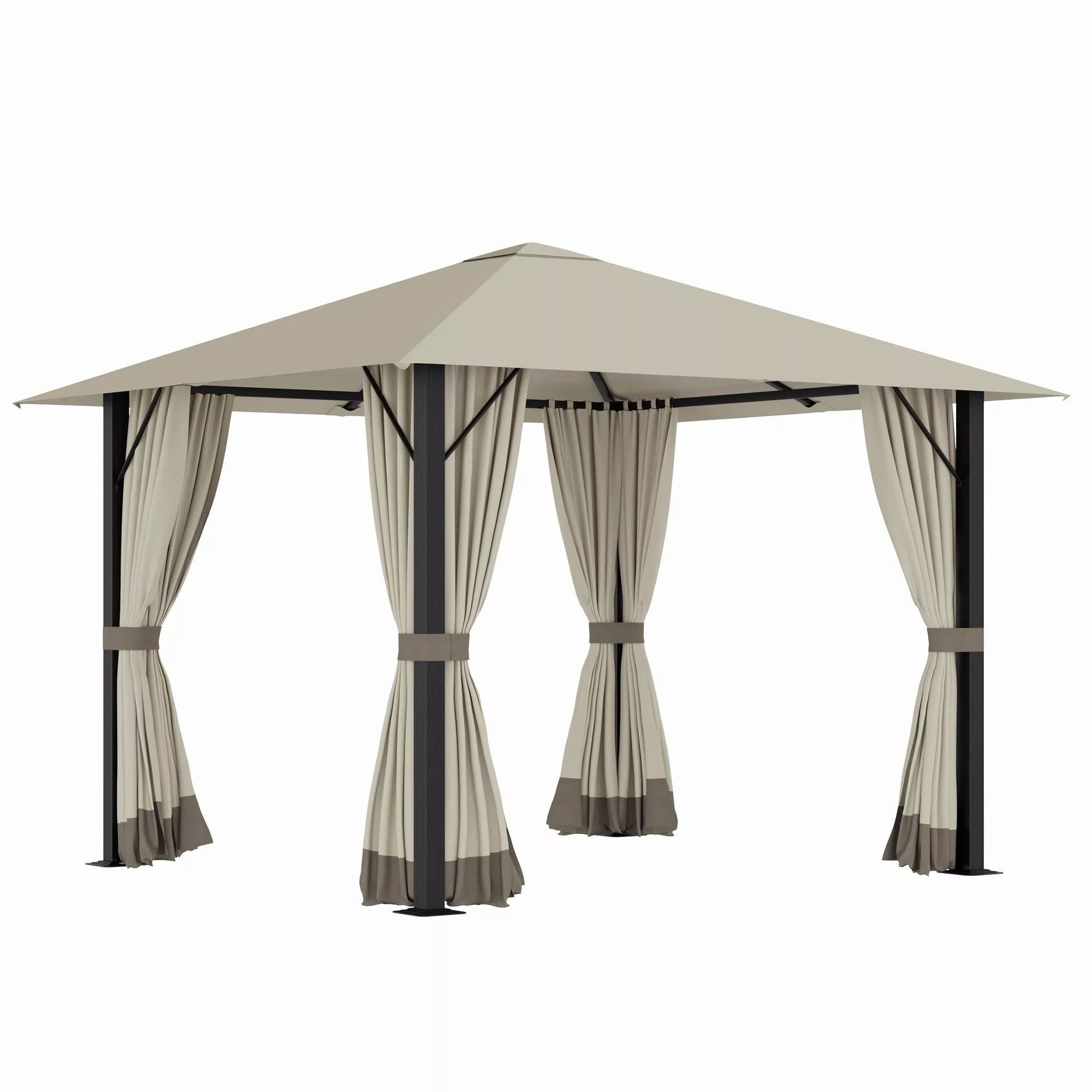 Outsunny Pavillon Mit Belüftungslöcher, Seitenteile, mit günstig online kaufen