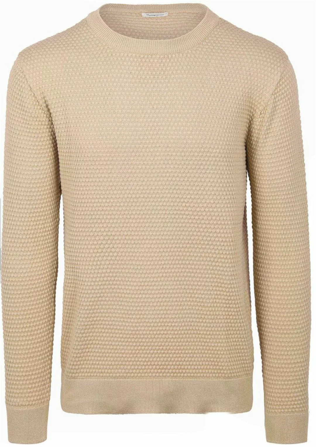 Knowledge Cotton Apparel Pullover Bubble Knit Beige - Größe L günstig online kaufen