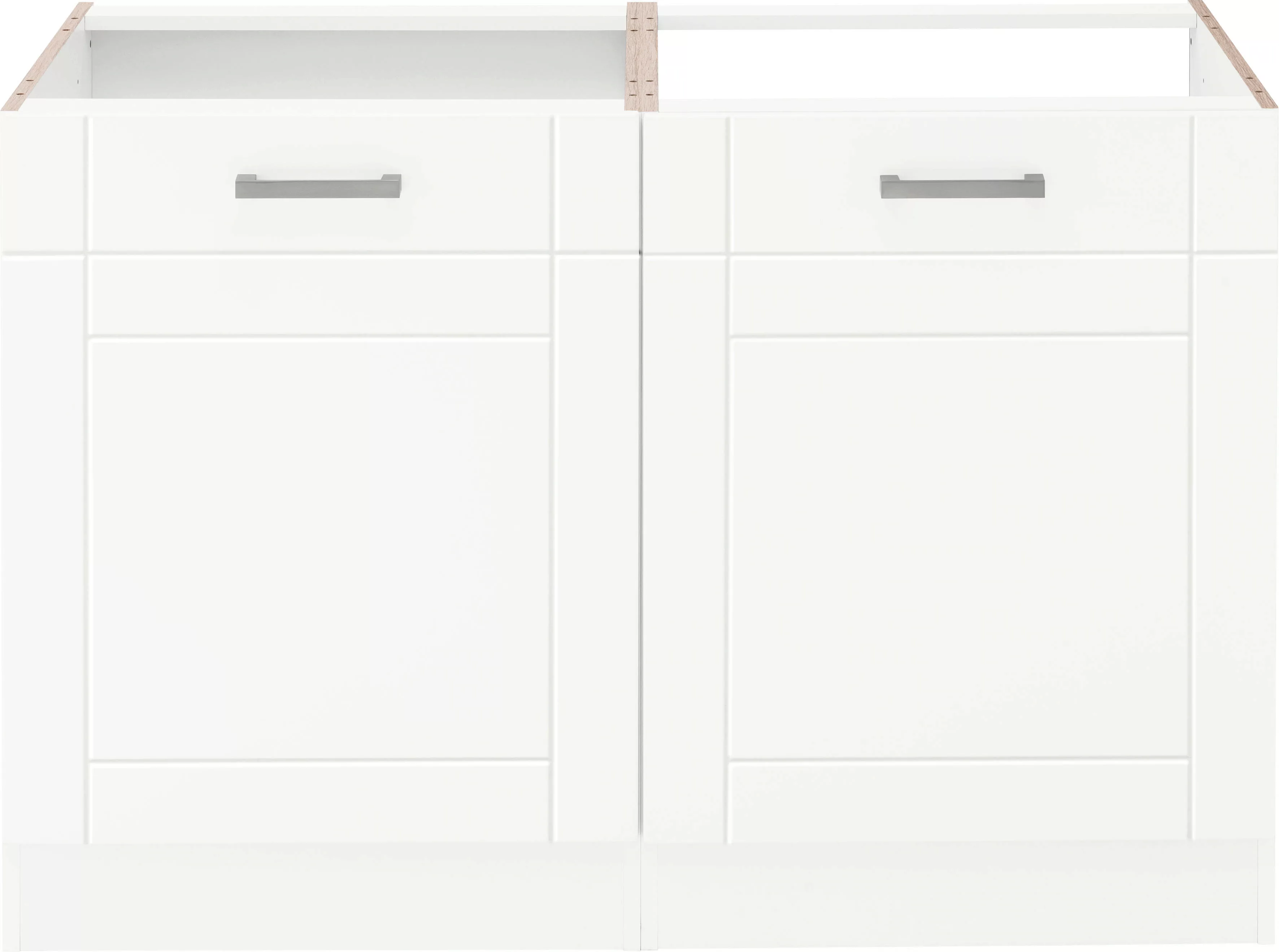 KOCHSTATION Spülenschrank "KS-Tinnum", 120 cm breit, MDF-Fronten, Metallgri günstig online kaufen