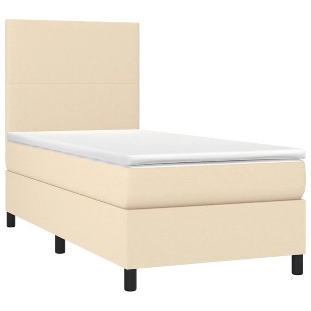 vidaXL Bett Boxspringbett mit Matratze & LED Creme 80x200 cm Stoff günstig online kaufen