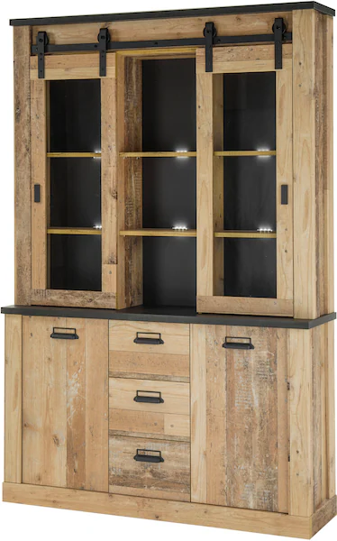 Home affaire Buffet "SHERWOOD", Holz Dekor, mit Scheunentorbeschlag und Apo günstig online kaufen