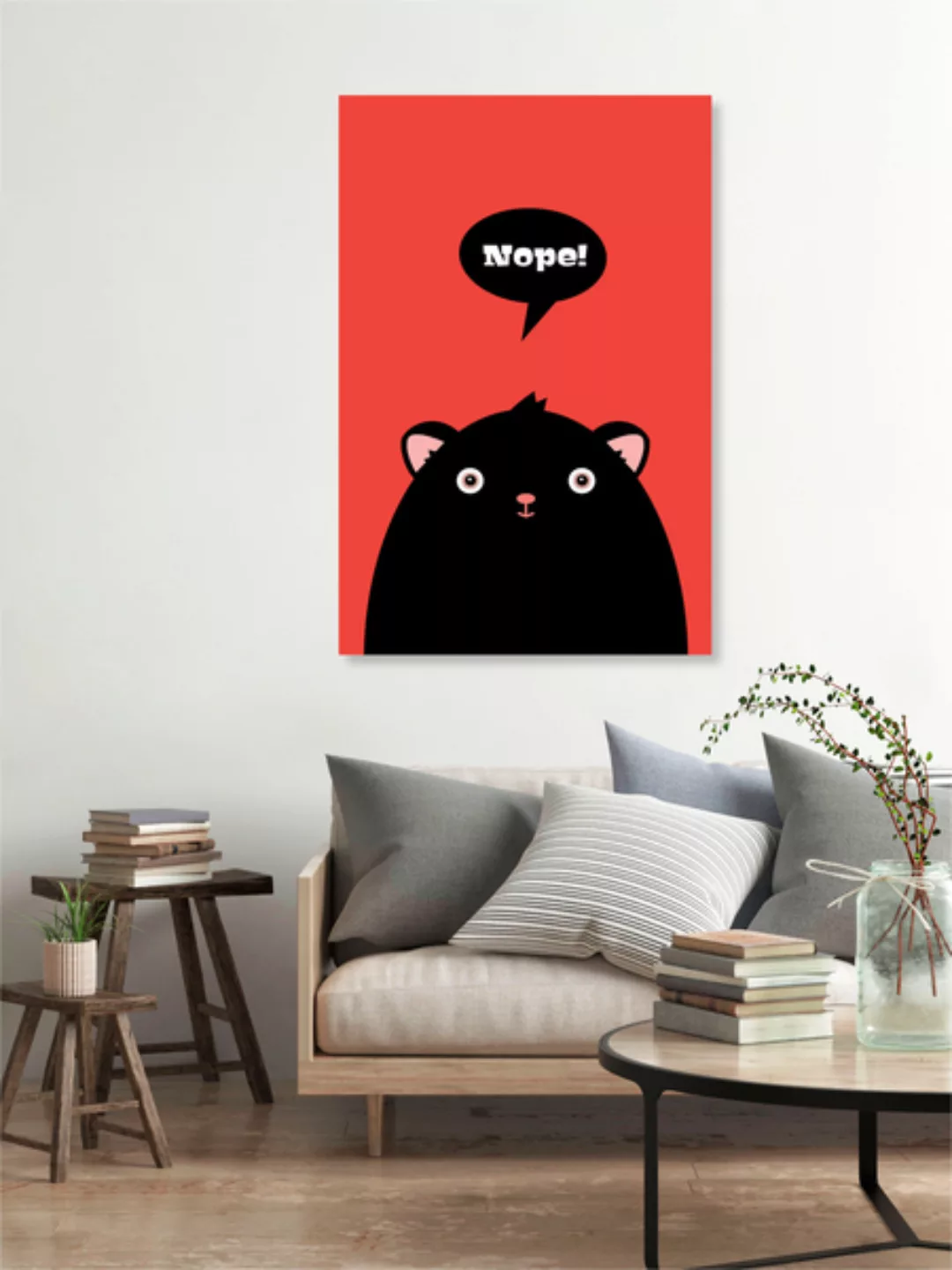 Poster / Leinwandbild - Nope Bär – Illustration Für Kinder günstig online kaufen