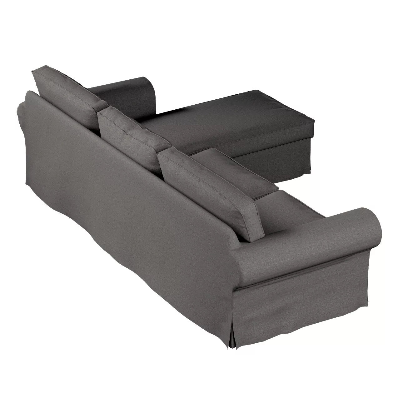 Bezug für Ektorp 2-Sitzer Sofa mit Recamiere, dunkelgrau, Ektorp 2-Sitzer S günstig online kaufen