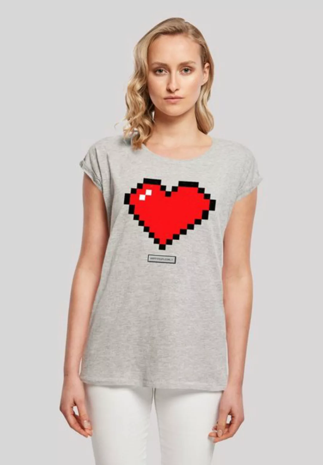 F4NT4STIC T-Shirt Pixel Herz Good Vibes Happy People Print günstig online kaufen