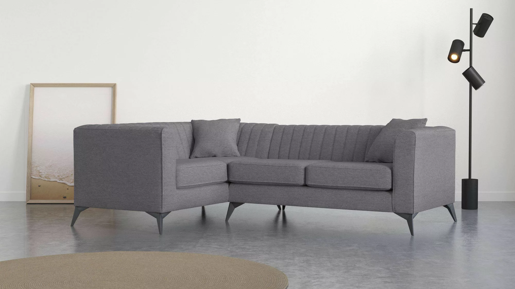 Places of Style Ecksofa »MATTHEW B/T/H: 240/167/74 cm«, L-Form, Steppung im günstig online kaufen