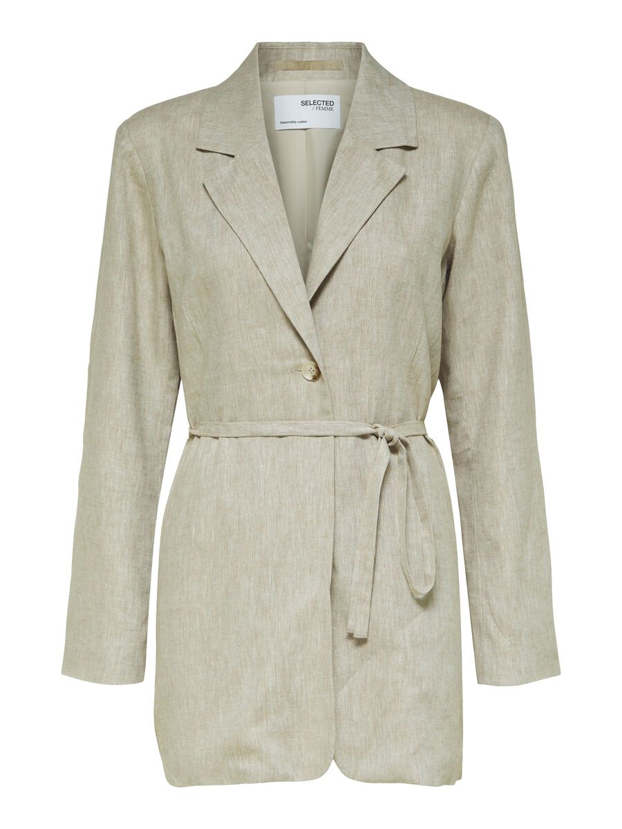 SELECTED Leinenmix Blazer Damen Beige günstig online kaufen