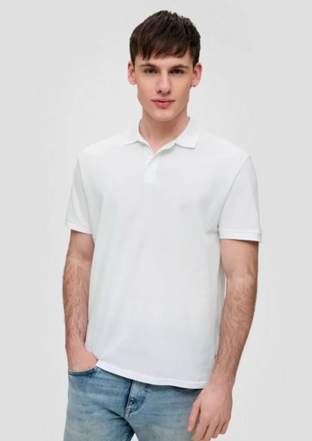 QS Kurzarmshirt Poloshirt mit Piquéstruktur günstig online kaufen