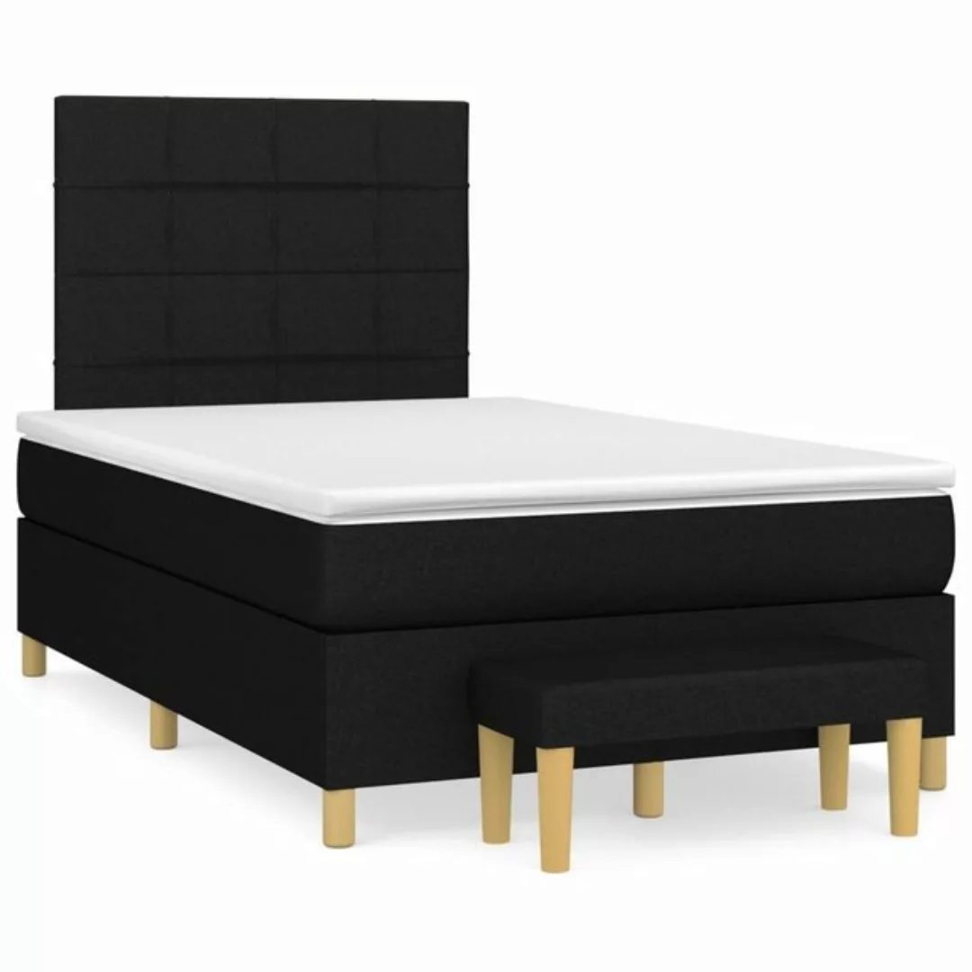 furnicato Bett Boxspringbett mit Matratze Schwarz 120x200 cm Stoff (1-tlg) günstig online kaufen