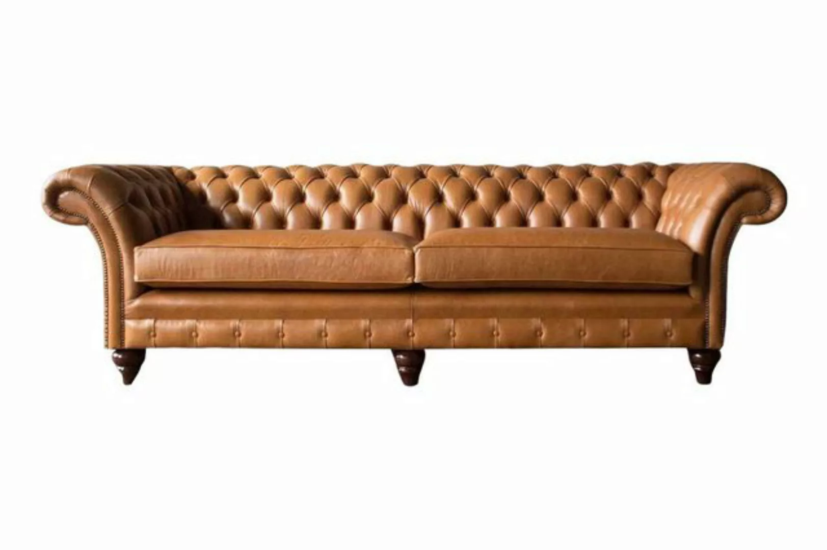 Xlmoebel Sofa Couch für 4 Personen Chesterfield Sitzmöbel Leder Braun Desig günstig online kaufen