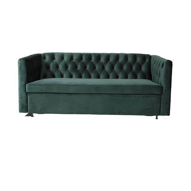 Xlmoebel Sofa Chesterfield-Sofa im amerikanischen Stil mit grünem Lederbezu günstig online kaufen