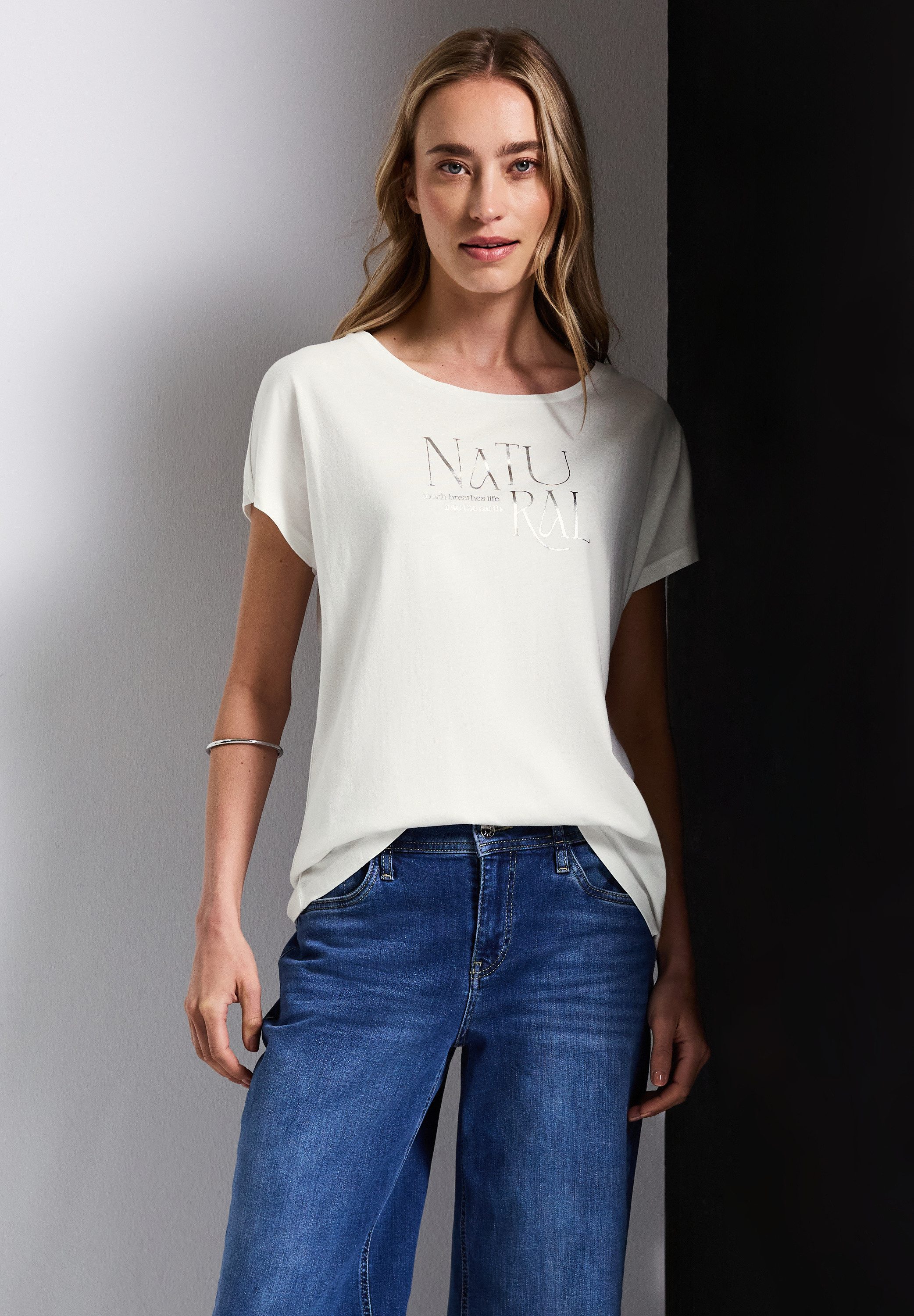 STREET ONE T-Shirt, mit Materialmix günstig online kaufen