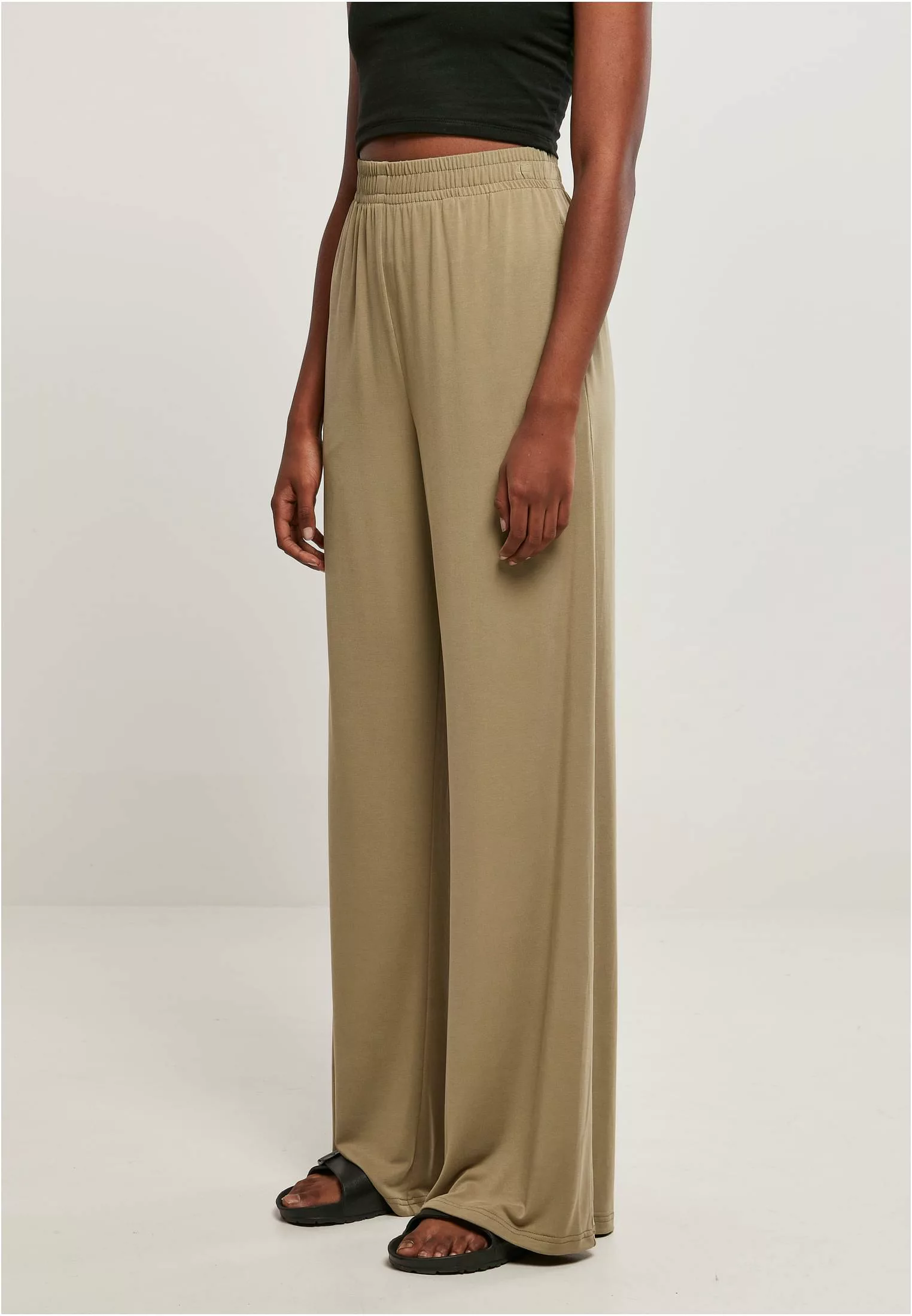 URBAN CLASSICS Stoffhose "Urban Classics Damen Ladies Modal Wide Leg Pants" günstig online kaufen