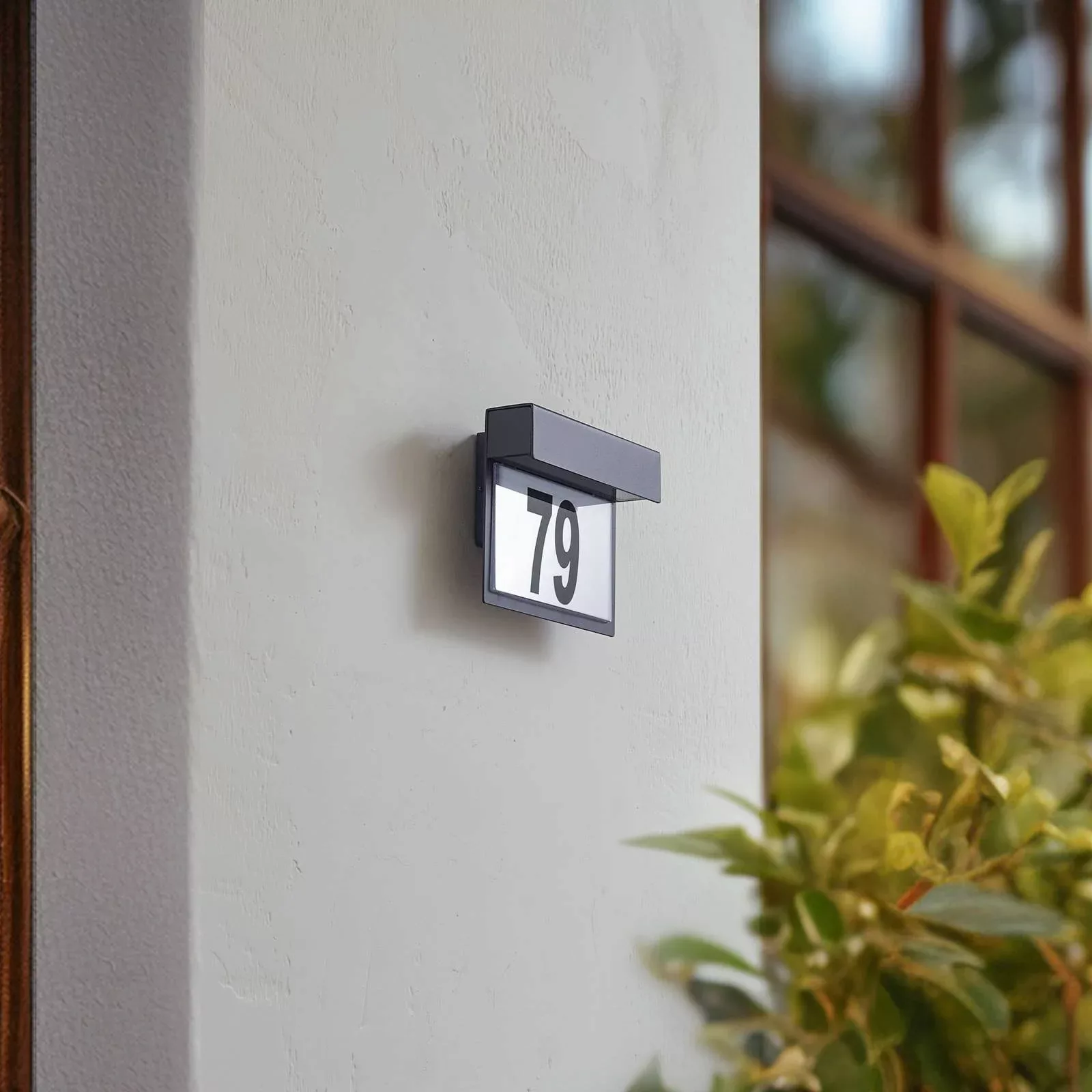 Lindby LED-Hausnummer-Leuchte Antal, anthrazit, Alu günstig online kaufen
