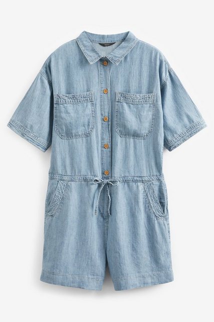 Next Playsuit Kurzärmliger Overall aus Loycell/Leinenmischung (1-tlg) günstig online kaufen