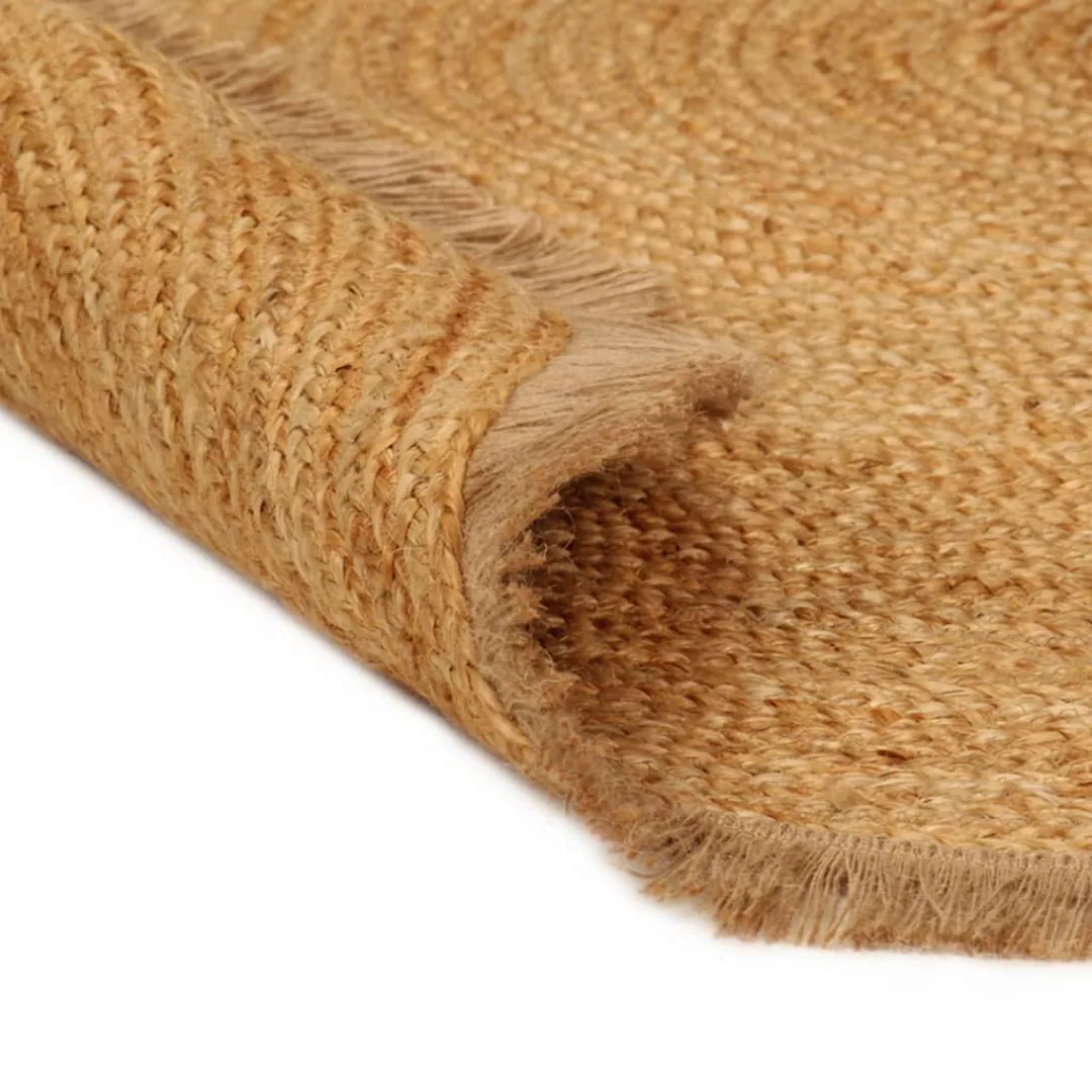 Vidaxl Teppich Geflochten Mit Fransen 120 Cm Jute Rund günstig online kaufen