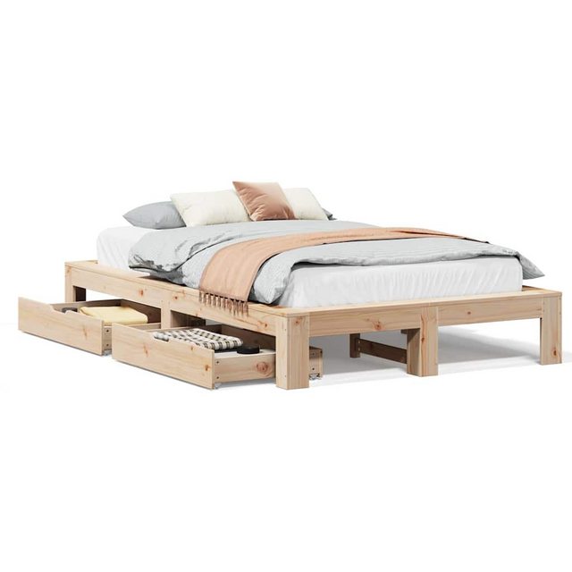 vidaXL Bett, Massivholzbett ohne Matratze 120x190 cm Kiefernholz günstig online kaufen