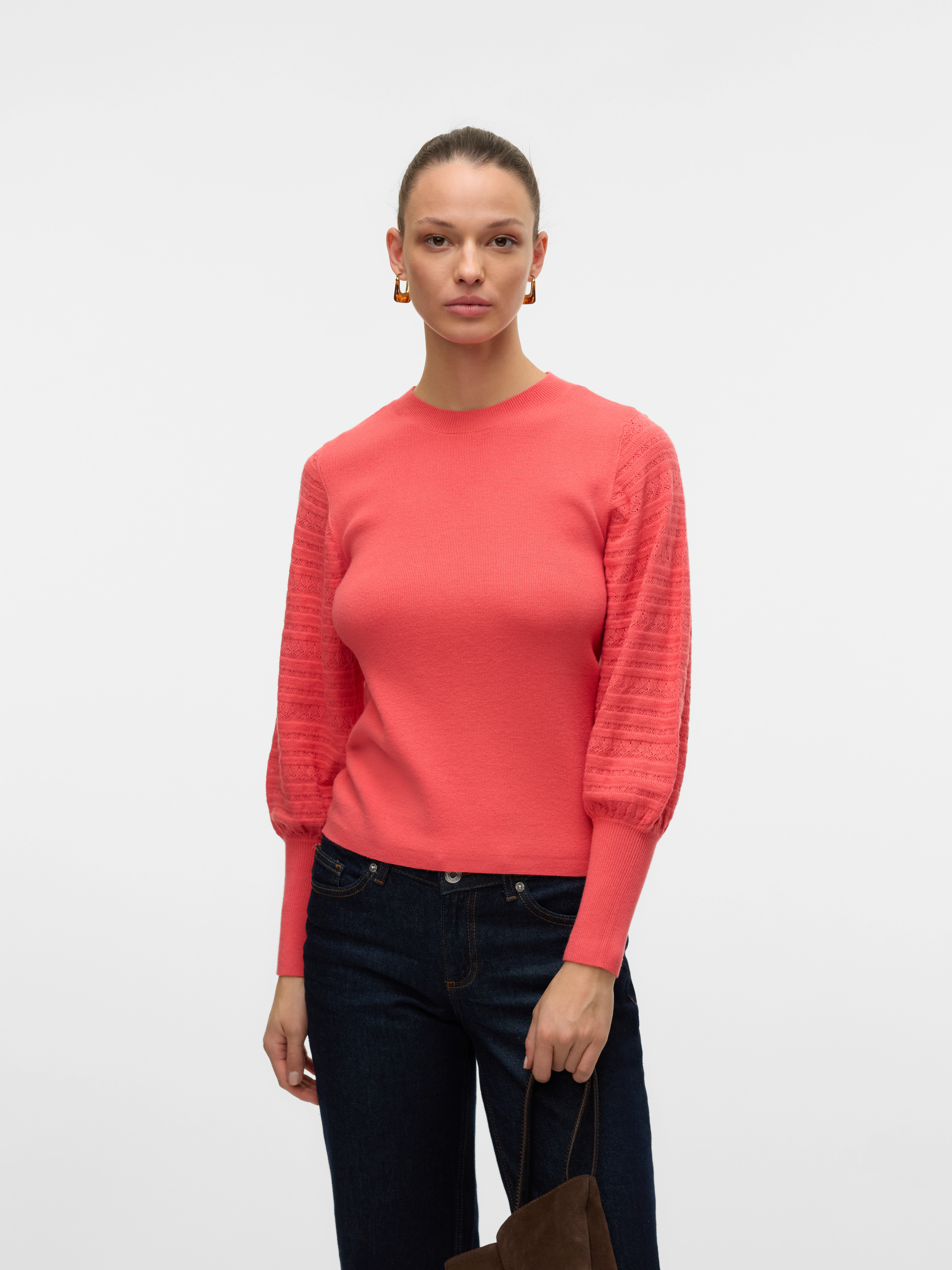 Vero Moda Strickpullover "VMHOLLYPOINTELLE LS O-NCK PULLOVE GA BOO" günstig online kaufen