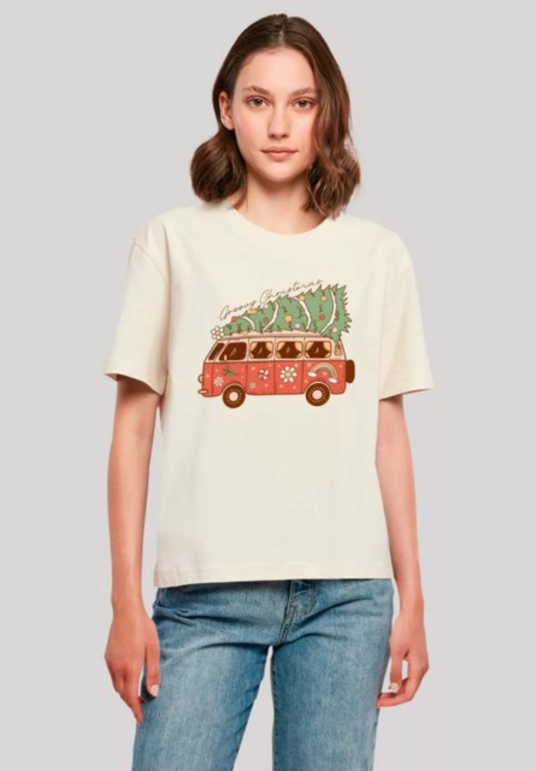 F4NT4STIC T-Shirt "Groovy Weihnachten Camper Van", Premium Qualität, Weihna günstig online kaufen