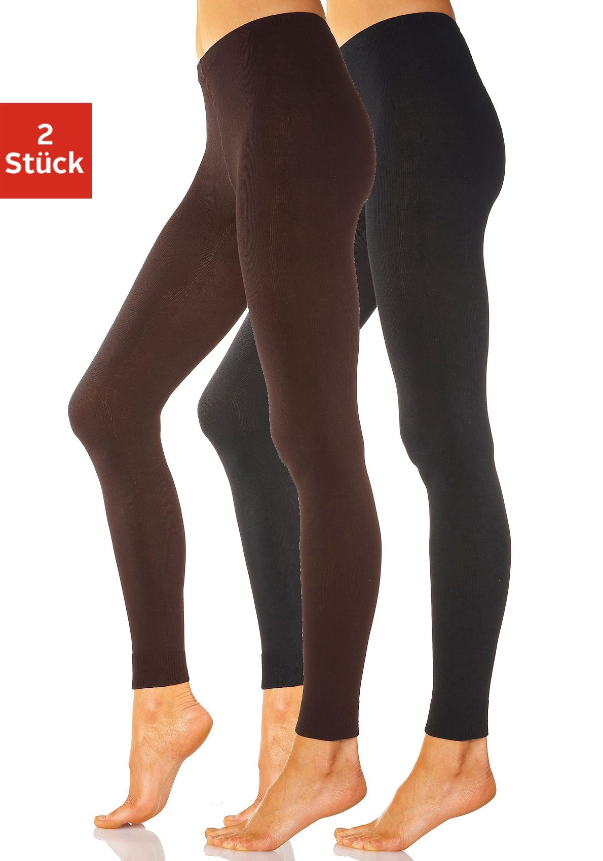 Rogo Strickleggings, (Packung, 2 tlg.), mit glatter Oberfläche günstig online kaufen