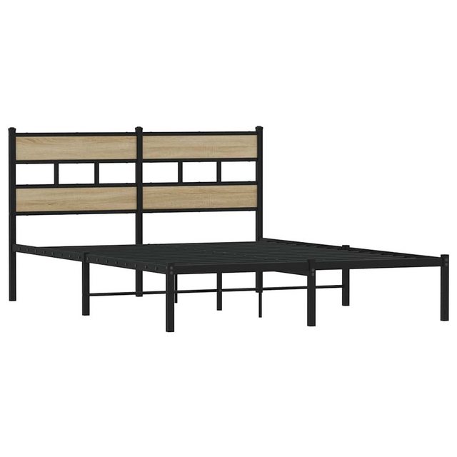 vidaXL Bett Metallbett ohne Matratze Sonoma-Eiche 140x190 cm günstig online kaufen