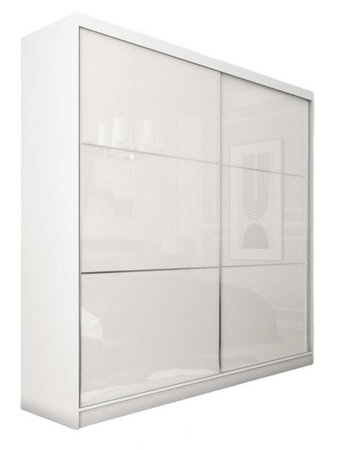 Compleo Schwebetürenschrank CINZIA, Schrank mit Lacobel Glas (200 cm, mit o günstig online kaufen