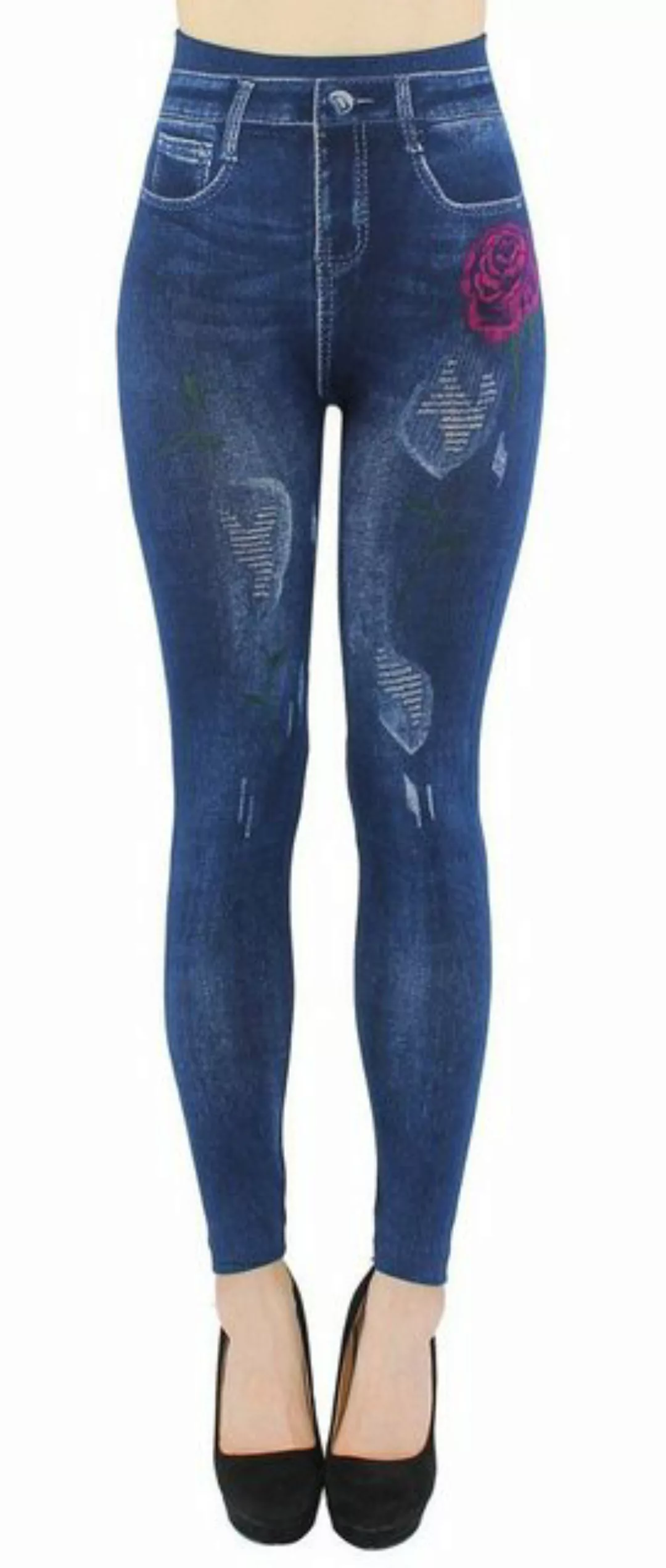 dy_mode Jeggings Damen Jeggings High Waist Leggings in Jeans Optik BequemJe günstig online kaufen