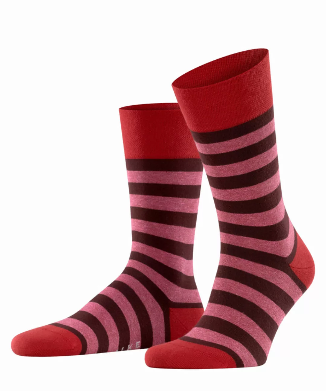 FALKE Sensitive Mapped Line Herren Socken, 39-42, Rot, Streifen, Baumwolle, günstig online kaufen