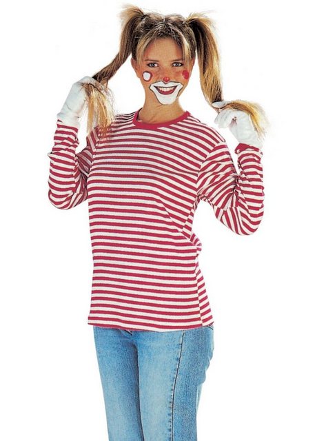 thetru T-Shirt Damen Ringelshirt langarm rot-weiß – alltagstaugli Gestreift günstig online kaufen