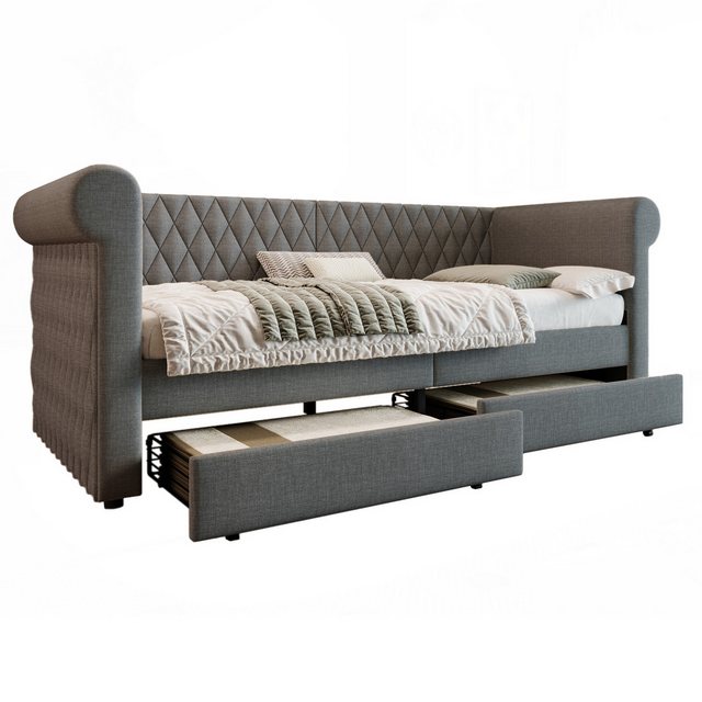 MODFU Daybett Sofa mit Unterbett (Tagesbett,Polsterbett), mit Lattenrost, 2 günstig online kaufen