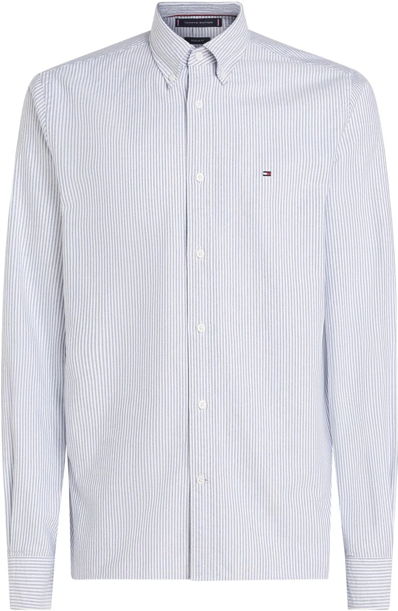 Tommy Hilfiger Oxford Hemd Streifen Hellblau - Größe S günstig online kaufen