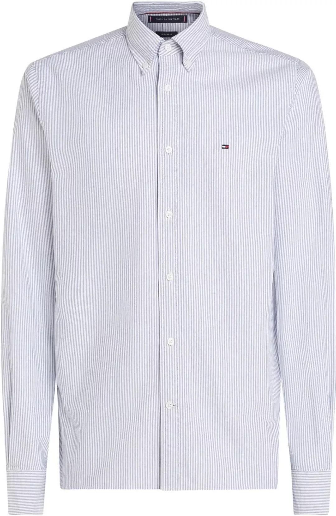 Tommy Hilfiger Oxford Hemd Streifen Hellblau - Größe M günstig online kaufen