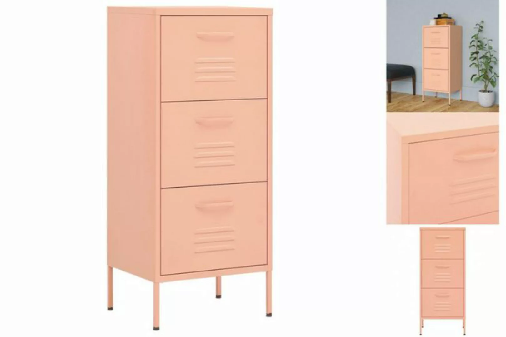 vidaXL Aktenschrank Lagerschrank Rosa 42,5x35x101,5 cm Stahl günstig online kaufen