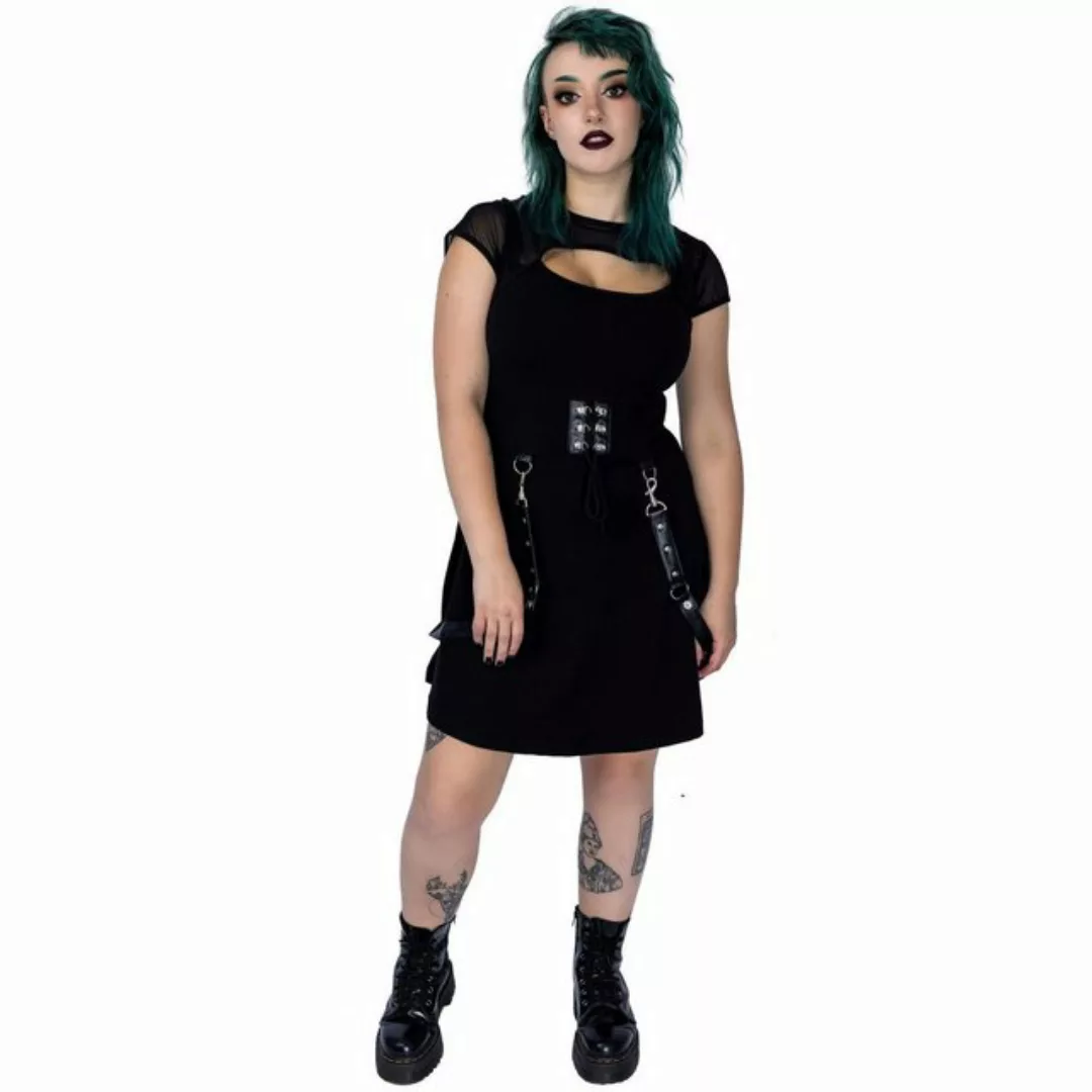 Heartless Minikleid Eranthe Gothic Goth Punk Kunstleder Riemen Schnürung Sp günstig online kaufen