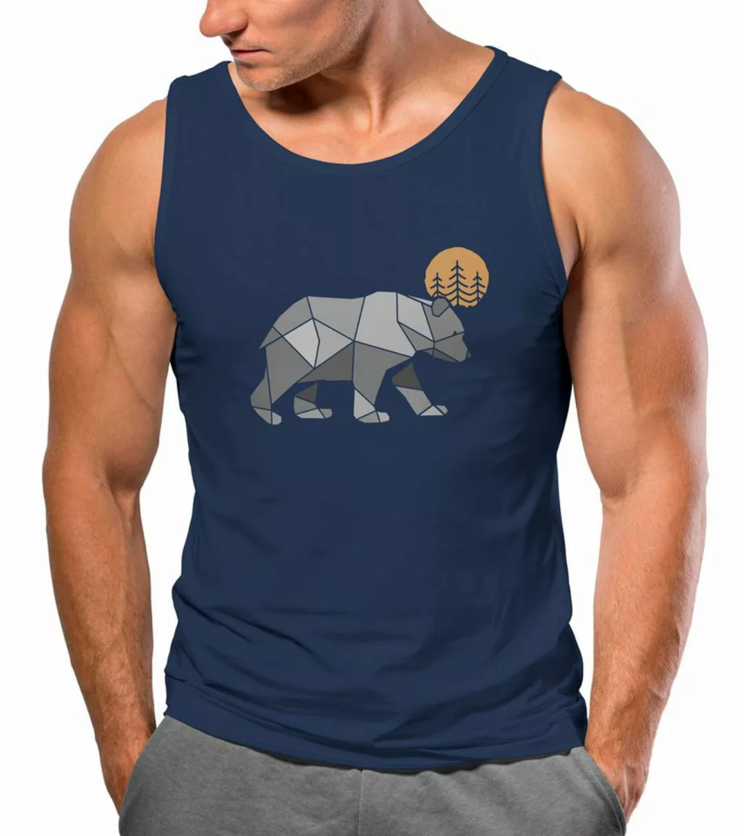 Neverless Tanktop Herren Tank-Top Polygon Bär Mond Outdoor Wandern Natur Pr günstig online kaufen