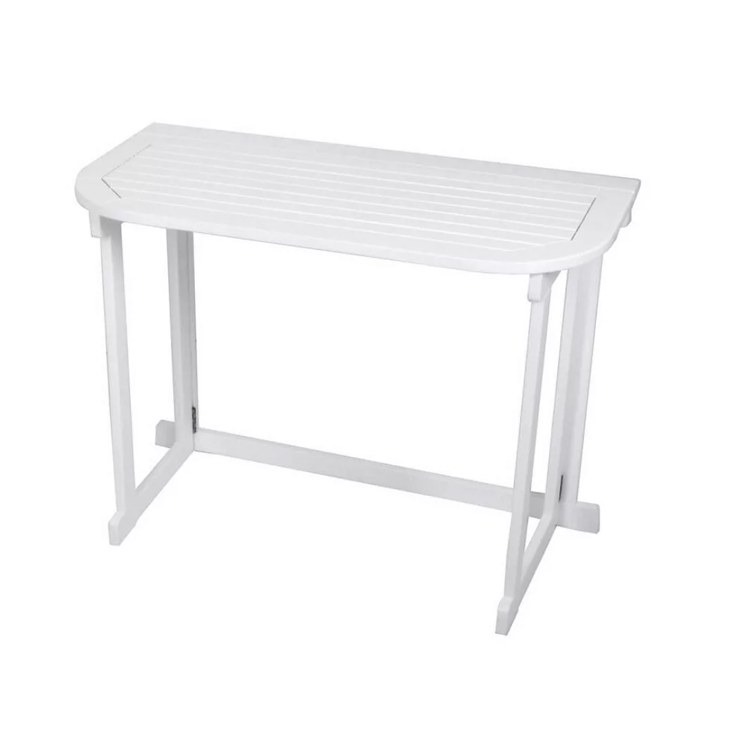 Balkon Tisch aus Eukalyptus GARDA-120 in weiß, B/H/T: ca. 100/75/50 cm günstig online kaufen