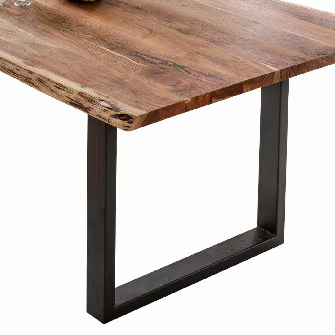 Baumkantentisch aus Akazie Massivholz Eisen günstig online kaufen