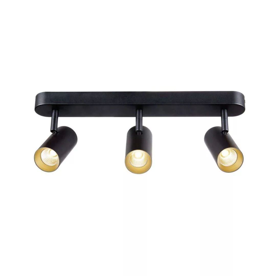 LED Led Wand- und Deckenleuchte Noblo in Schwarz und Gold 3X 19W 7080Lm günstig online kaufen