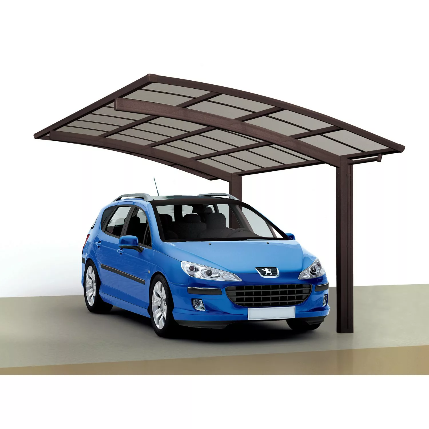 Ximax Runddach-Einzelcarport Portoforte-60 Mattbraun 270,4 cm x 495,4 cm günstig online kaufen