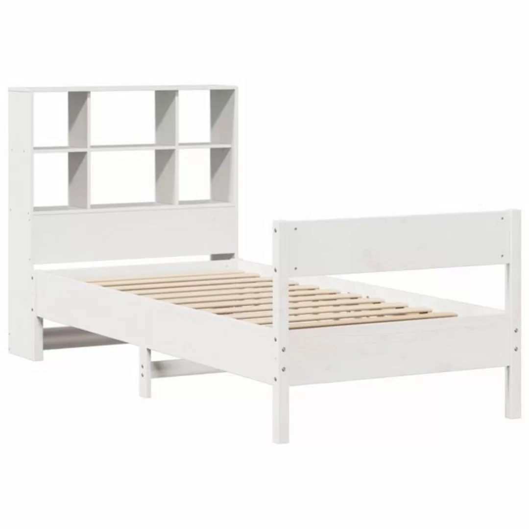 vidaXL Bett Massivholzbett mit Regal ohne Matratze Weiß 75x190 cm Kiefer günstig online kaufen